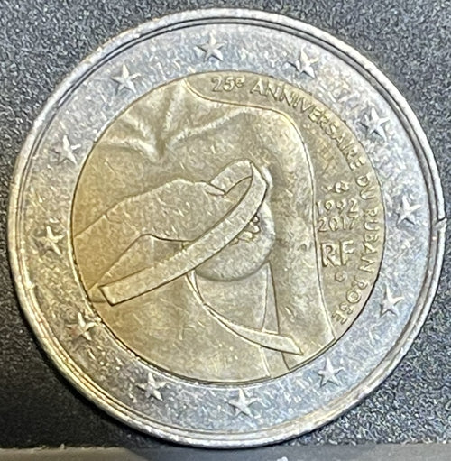 2 Euro Commemorativa Francia 2017 - Nastro Rosa 25° Anniversario - Euro Rare